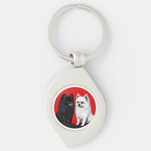 Japanische Spitzhunde Schlüsselanhänger (Vorderseite)