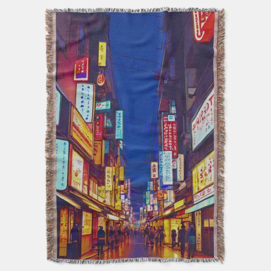 Japanische Stadtstraße nachts Decke (Vorderseite Vertikal)
