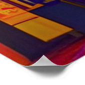 Japanische Stadtstraße nachts Poster (Ecke)