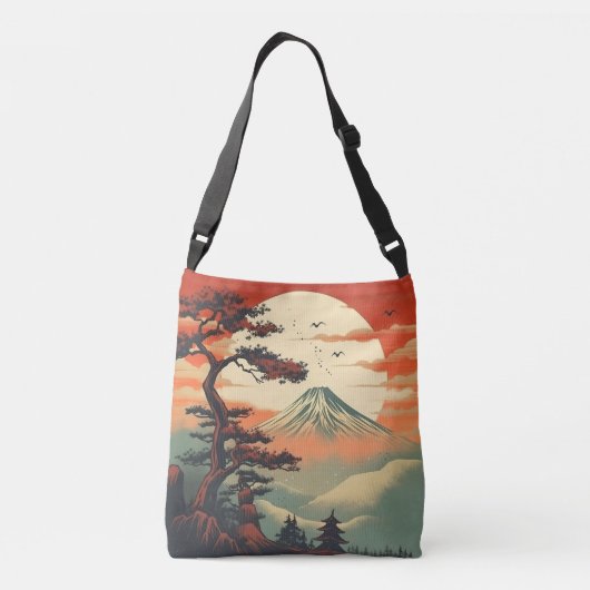 Japanische Stilkollektion Tragetaschen Mit Langen Trägern (Rückseite)