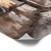 Japanische Straße mit Cherry Blossom Trees Poster (Ecke)