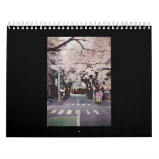 Japanische Straßen-Kunstfotografie Kirschblüten Kalender