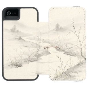 Japanische Sumi-e-Nebel-Landschaften Incipio Watson™ iPhone 5 Geldbörsen Hülle