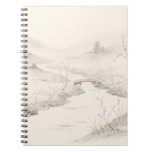 Japanische Sumi-e-Nebel-Landschaften Notizblock