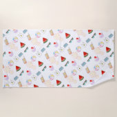 Japanische Summer Vibes Beach Shaved Ice Feuerwerk Strandtuch (Vorderseite)