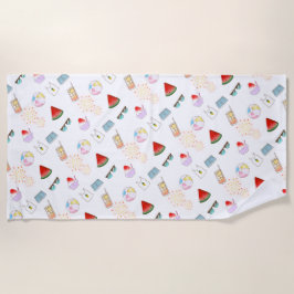 Japanische Summer Vibes Beach Shaved Ice Feuerwerk Strandtuch