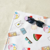 Japanische Summer Vibes Beach Shaved Ice Feuerwerk Strandtuch (Beispiel)