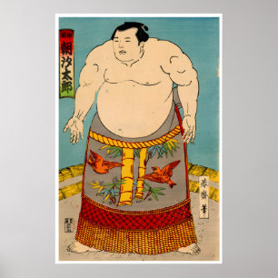 Japanische Sumo-Kunst Sumo-Ringer Poster Asashio