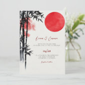 Japanische Sun Bamboo Hochzeitseinladung Einladung (Stehend Vorderseite)