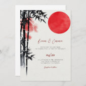 Japanische Sun Bamboo Hochzeitseinladung Einladung (Vorne/Hinten)