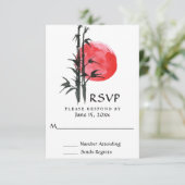 Japanische Sun- und Bamboo-Hochzeit RSVP Karte (Stehend Vorderseite)