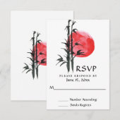 Japanische Sun- und Bamboo-Hochzeit RSVP Karte (Vorne/Hinten)