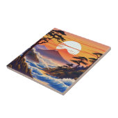 Japanische Sunrise Sunset Landschaft Fliese (Seite)