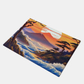 Japanische Sunrise Sunset Landschaft Fußmatte (Schrägansicht)