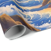 Japanische Sunrise Sunset Landschaft Geschenkpapier (Rolleneckpunkt)