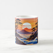 Japanische Sunrise Sunset Landschaft Kaffeetasse (Mittel)