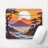 Japanische Sunrise Sunset Landschaft Mousepad (Mit Mouse)