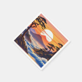 Japanische Sunrise Sunset Landschaft Serviette (Ecke)