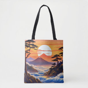 Japanische Sunrise Sunset Landschaft Tasche