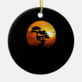 Japanische Sunset Art Nature Japan Bonsai Tree Keramik Ornament (Vorne)