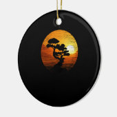 Japanische Sunset Art Nature Japan Bonsai Tree Keramik Ornament (Links)