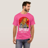 Japanische Sunset Capyzilla Funny Capybara T-Shirt (Vorne ganz)