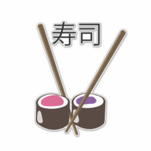 Japanische Sushi-Essstäbchen Aufkleber
