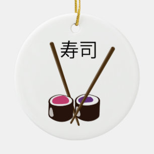 Japanische Sushi-Essstäbchen Keramik Ornament