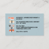 Japanische Sushi Restaurant Business Card Visitenkarte (Rückseite)