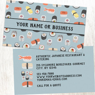 Japanische Sushi Restaurant Business Card Visitenkarte