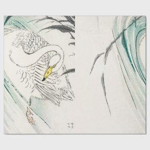 JAPANISCHE SWAN WOODBLOCK DRUCKPAPIER GESCHENKPAPIER