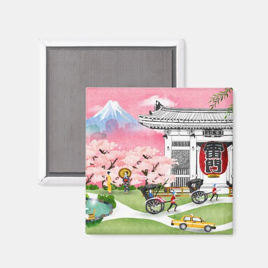 Japanische Szene Magnet (Vorderseite/Rückseite)