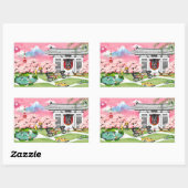 Japanische Szene Rechteckiger Aufkleber (Blatt)