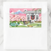 Japanische Szene Rechteckiger Aufkleber (Tasche)
