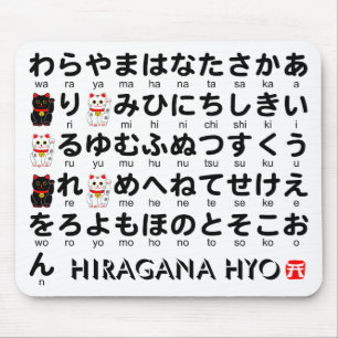 Japanische Tabelle der Hiragana (Alphabet) Mousepad