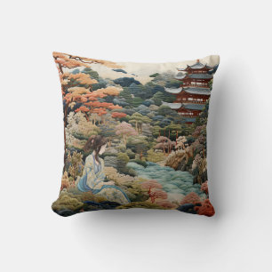 Japanische Tapisserie - japanische Tapisserie Kissen