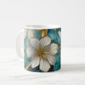 Japanische Tasse mit Aquamarinem Goldkaffee (Vorderseite Links)