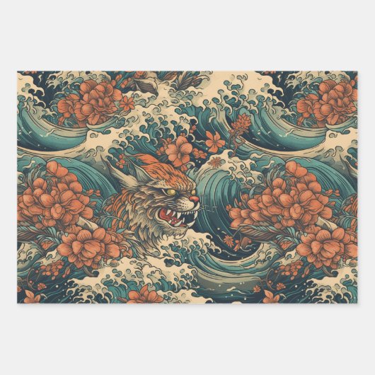 Japanische Tattoo Art Geschenkpapier Set (Vorderseite 3)