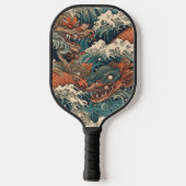 Japanische Tattoo Art Pickleball Schläger (Rückseite)