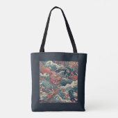 Japanische Tattoo Art Sea Dragons Tasche (Rückseite)
