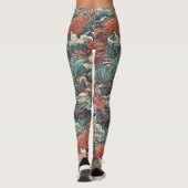 Japanische Tattoo Art Twin Dragons Leggings (Rückseite)