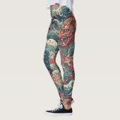 Japanische Tattoo Art Twin Dragons Leggings (Links)