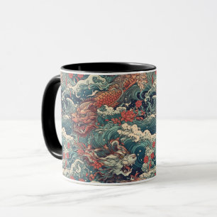 Japanische Tattoo Art Twin Dragons Tasse