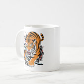 Japanische Tattoo Tiger Tasse - Fierce Orange Tige (Vorderseite Links)