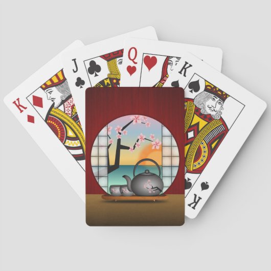 Japanische Teesalon Custom Bicycle® Spielkarten (Rückseite)