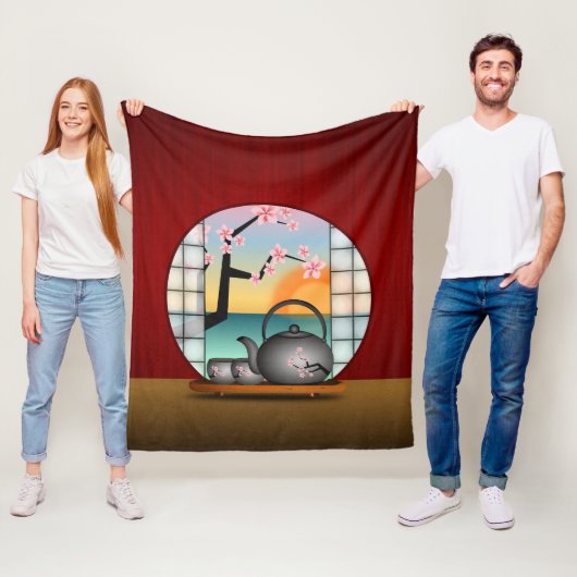 Japanische Teesalon Red Custom Fleece Blankets (Beispiel)