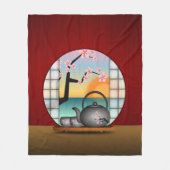 Japanische Teesalon Red Custom Fleece Blankets (Vorderseite)