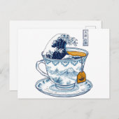 Japanische Teewelle Postkarte (Vorne/Hinten)
