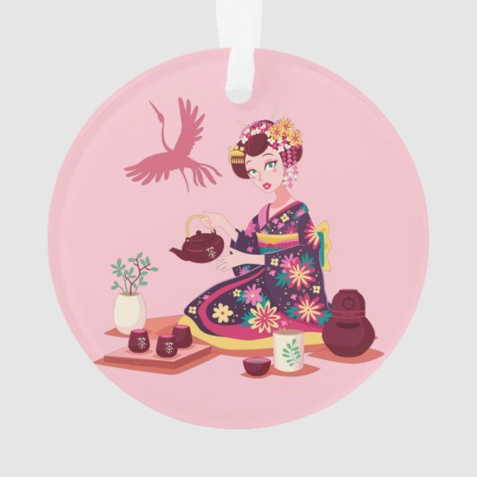 Japanische Teezeremonie, Krane Ornament (Rückseite)