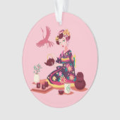 Japanische Teezeremonie, Krane Ornament (Vorderseite)